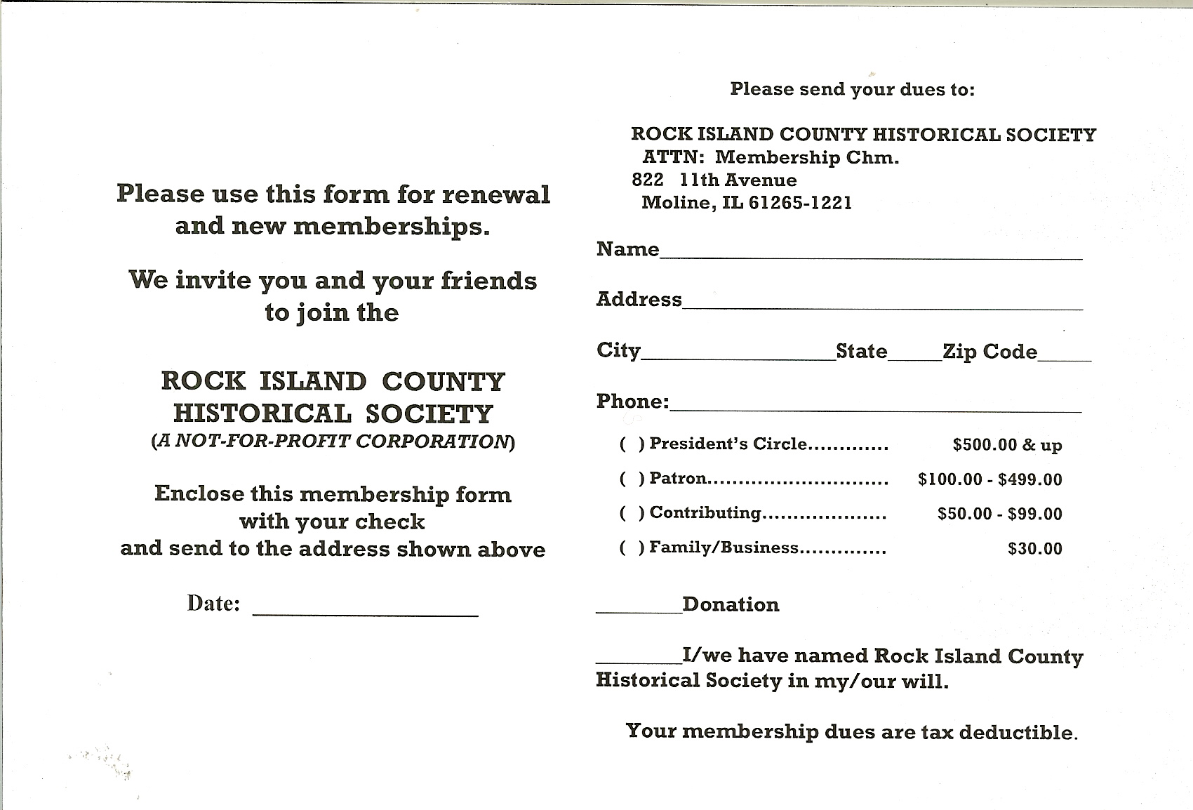 membership rock island county historical society friends with benefits application form
